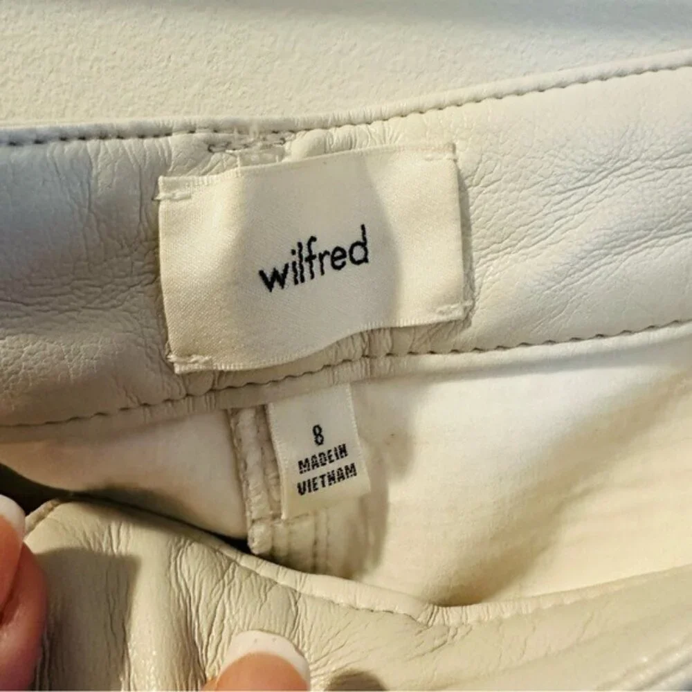 Aritzia Wilfred Melina Super High Rise Pants- faux Leather Size 8
